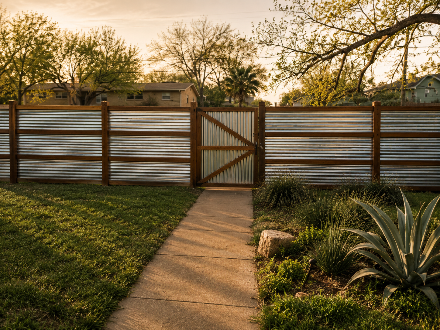 Completed fence and gate