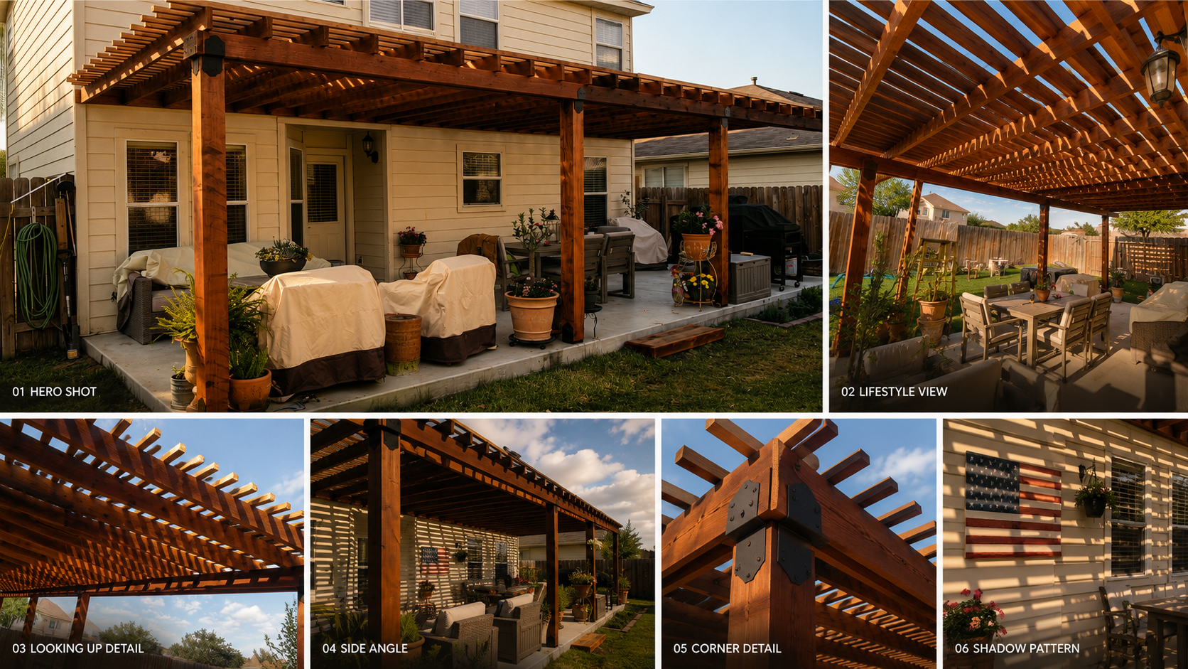 Pergola outdoor room detail