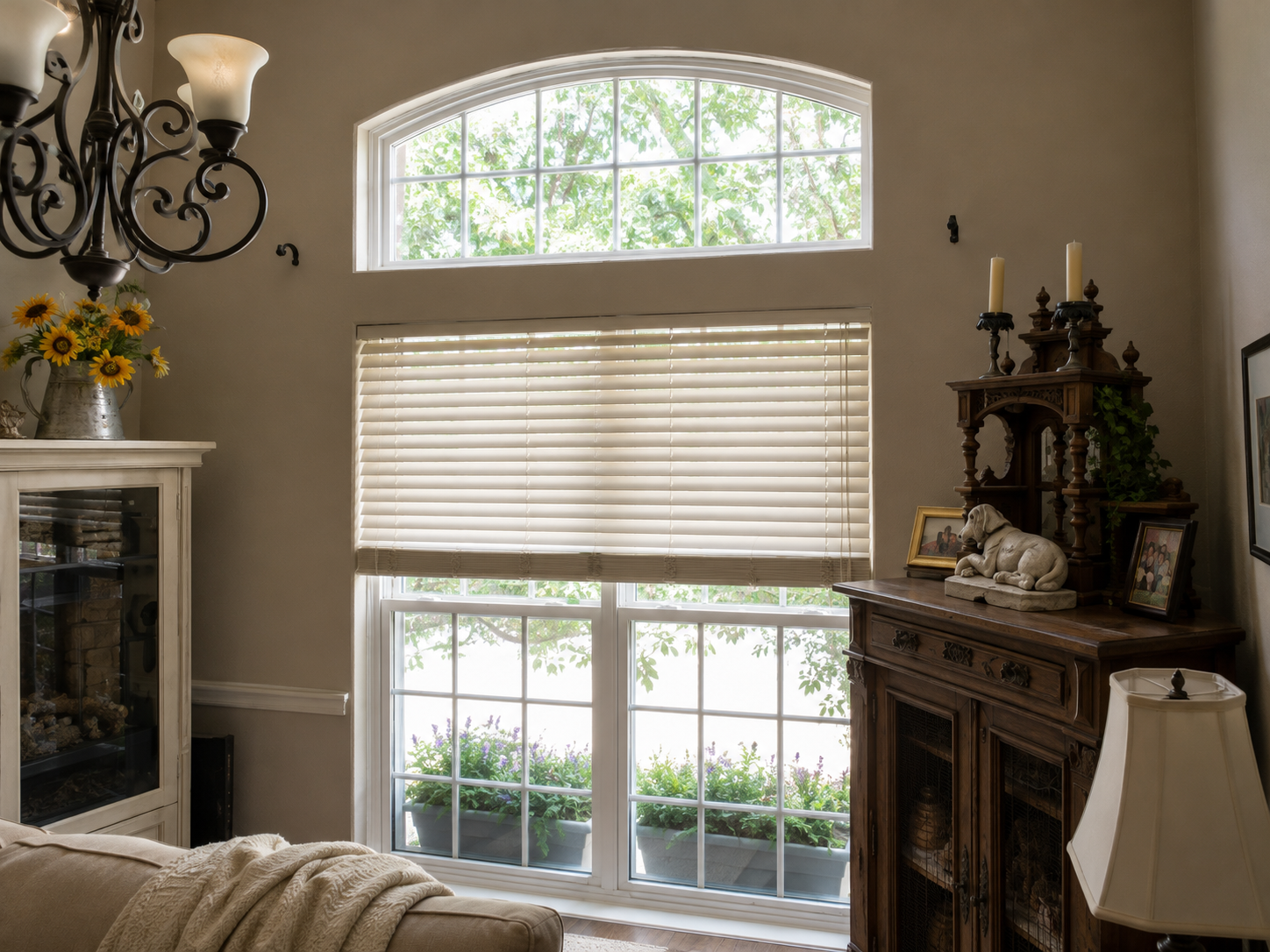 Completed interior window with custom trim